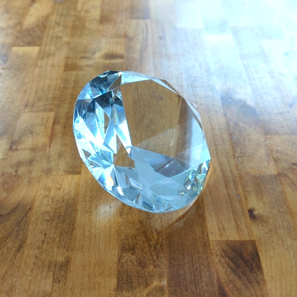 Diamond shaped paperweight